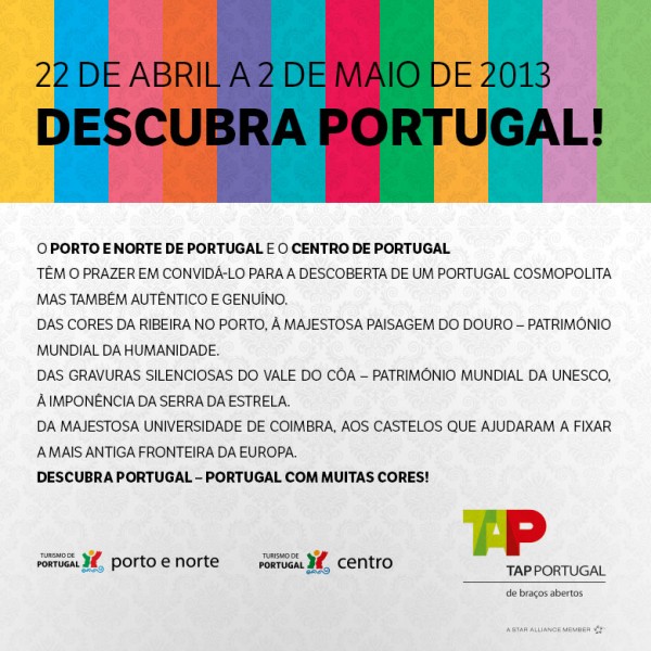 Carta convite que recebemos para Descobrir Portugal