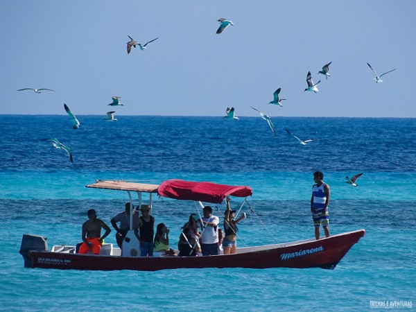Não deixe de fazer também um passeio de barco em Isla Mujeres