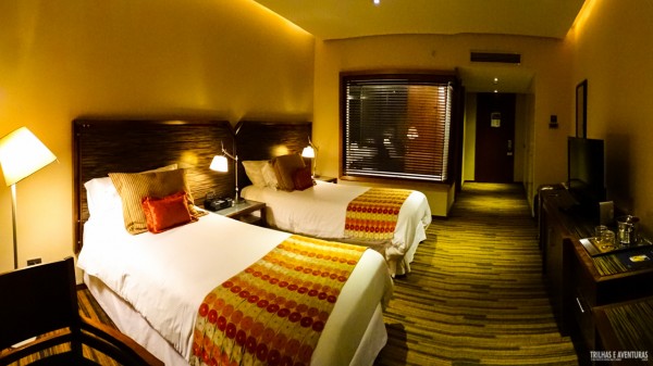 O super quarto que fiquei no Hotel Dreams, em Temuco