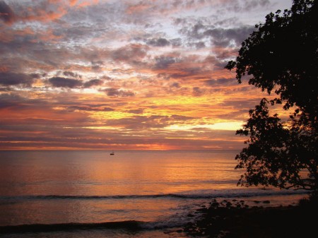 Mistura de cores no pôr-do-sol de Jericoacoara