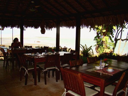 Vista do café da manhã na Pousada Jeribá