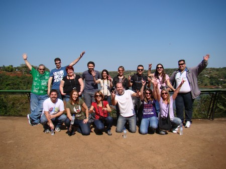 Galera do BlogTurFoz reunida no Marco das Três Fronteiras