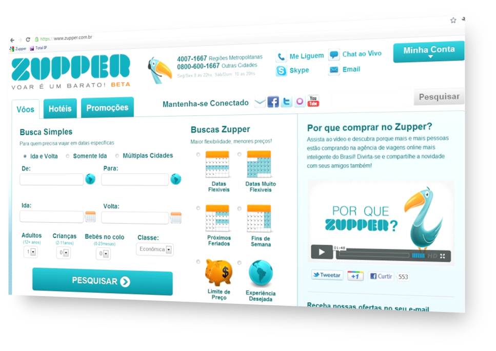 Zupper - O buscador de passagens aéreas inteligente