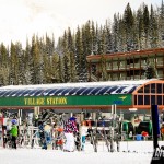 A estação de ski no topo da montanha