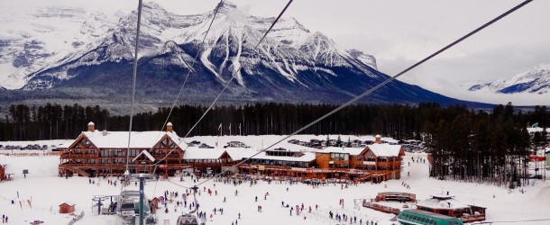 Vista da gôndola para o Lake Louise Ski Area