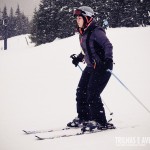 A Flávia estava super concentrada em sua 1ª aula de Ski em Whistler