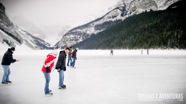 Queria tanto saber patinar para me jogar de patins no Lake Louise