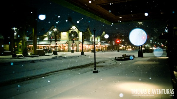 No inverno, as 8hs da manhã ainda é noite em Banff