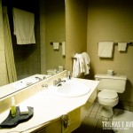Banheiro do quarto que fiquei no Mount Royal Hotel