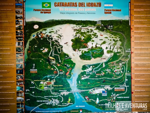 As diversas atrações em todo o Parque Nacional del Iguazú