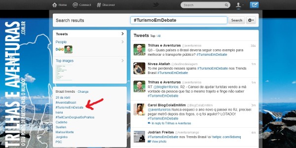 O Turismo em Debate entrou no 3º lugar nos Trending Topics Brasil