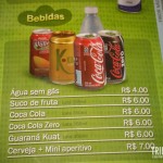 Opções de bebidas geladas