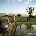 As pontes e lagos do primeiro recinto promovem total integração com a natureza