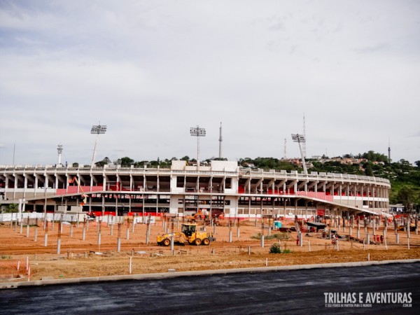 Canteiro de obras do Estádio Grande Rio, em Porto Alegre