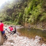 A hora do lanche foi bem na frente desta linda piscina natural no Rio do Boi