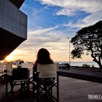 Um belo pôr-do-sol na Press Café - Iberê Camargo