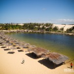 Bar da Lagoa de Pitangui vista do alto da tirolesa