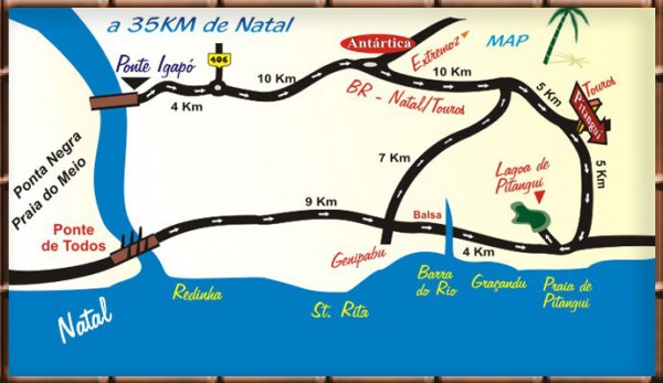 Mapa de Como Chegar no Bar da Lagoa de Pitangui