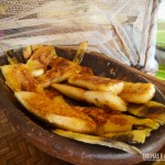 Aipim frito com açúcar e canela no café da manhã