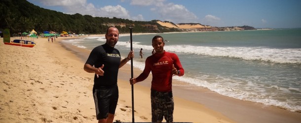 Com meu professor de Stand Up Paddle da Evolution Surf School