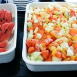 A salada de frutas estava deliciosa e bem fresquinha