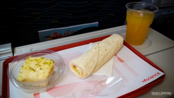 Lanche que comi durante o voo pela manhã