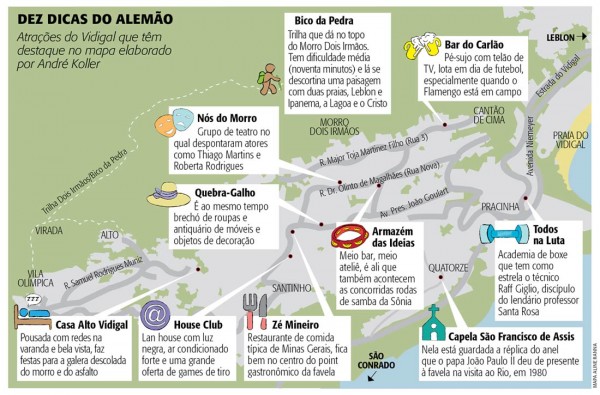 10 dicas no Morro do Vidigal - por André Koller