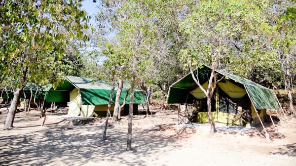 Área com barracas do Safari Camp da Korubo