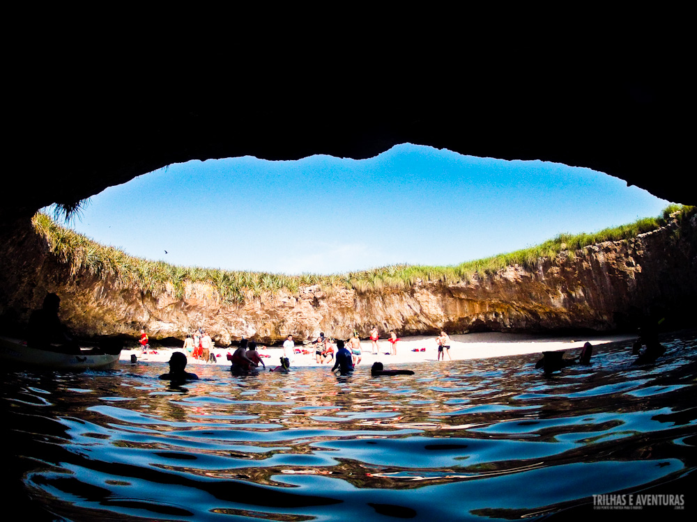 A famosa Playa Escondida nas Ilhas Marietas - México