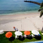 Vista da cobertura para a praia do Hotel Cinco