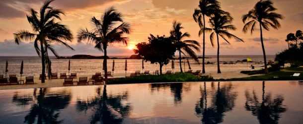 Pôr-do-sol visto do Hotel St. Regis Punta Mita, no México