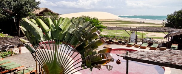 Vista da varanda do quarto na Pousada Vila Kalango, em Jericoacoara