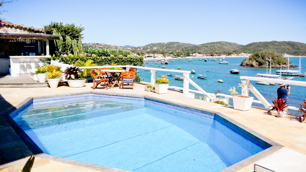 Vista da piscina da Pousada Byblos em Búzios - RJ