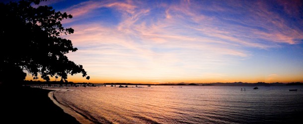 Pôr-do-sol no Porto da Barra, o novo Polo Gastronômico de Búzios