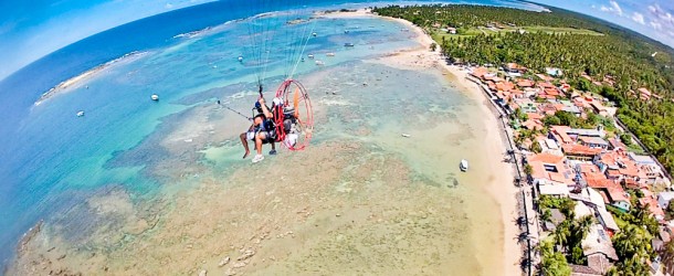 Voo duplo de Paramotor no Morro de São Paulo - BA