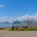 Vista da Skyline durante o Bike Tour em Toronto Islands