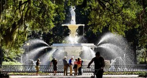 Chafariz no Forsyth Park, em Savannah