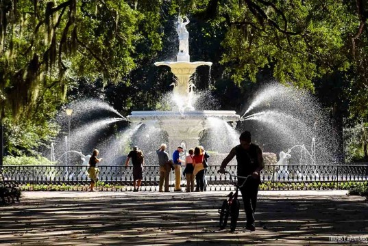 Chafariz no Forsyth Park, em Savannah