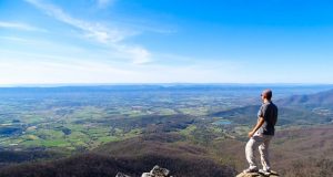 Vista da trilha no Parque Nacional de Shenandoah