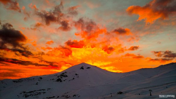 Pôr-do-sol no Valle Nevado