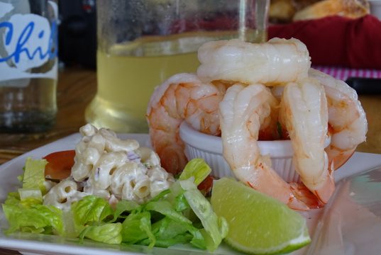 Camarões VG do The West Deck, um dos melhores Restaurantes em Aruba