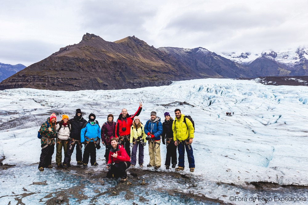 Nosso grupo do Fora de Foco na geleira Vatnajökull